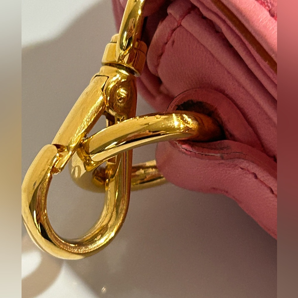 Miu Miu Pink Lambskin Leather Crossbody Bag with Gold Hardware - Picture 8 of 16